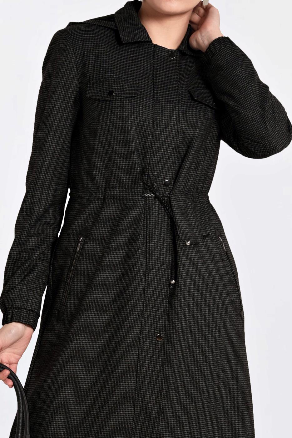 Tesettür giyim SİYAH GİZLİ ÇITÇIT VE FERMUARLI PARDESÜ 1358