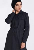 Tesettür giyim LACİVERT GİZLİ ÇITÇIT VE FERMUARLI PARDESÜ 1358