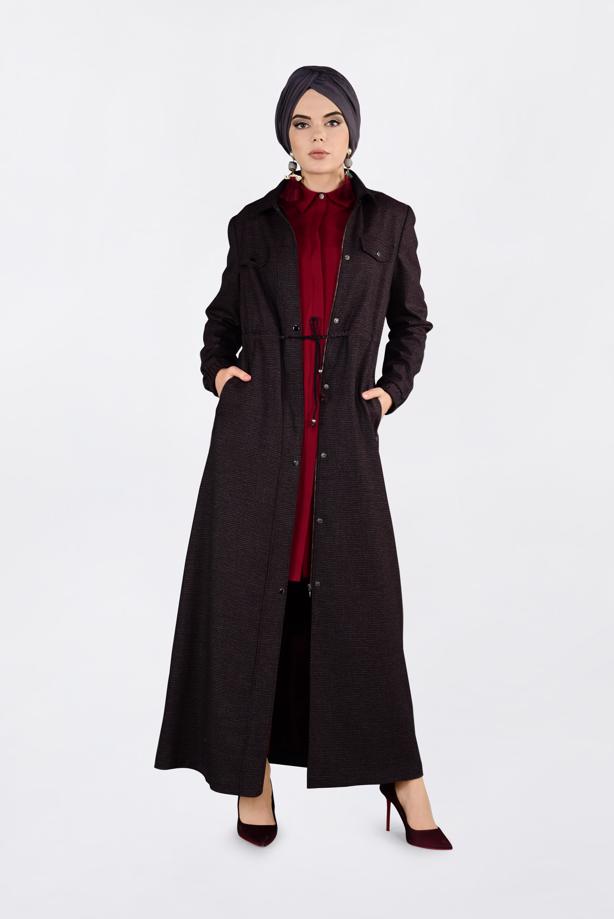 Tesettür giyim MÜRDÜM GİZLİ ÇITÇIT VE FERMUARLI PARDESÜ 1358 - TRENDTESETTÜR
