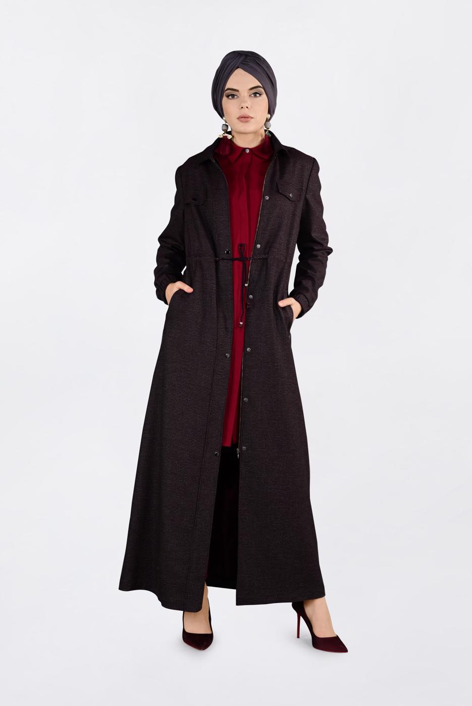 Tesettür giyim MÜRDÜM GİZLİ ÇITÇIT VE FERMUARLI PARDESÜ 1358