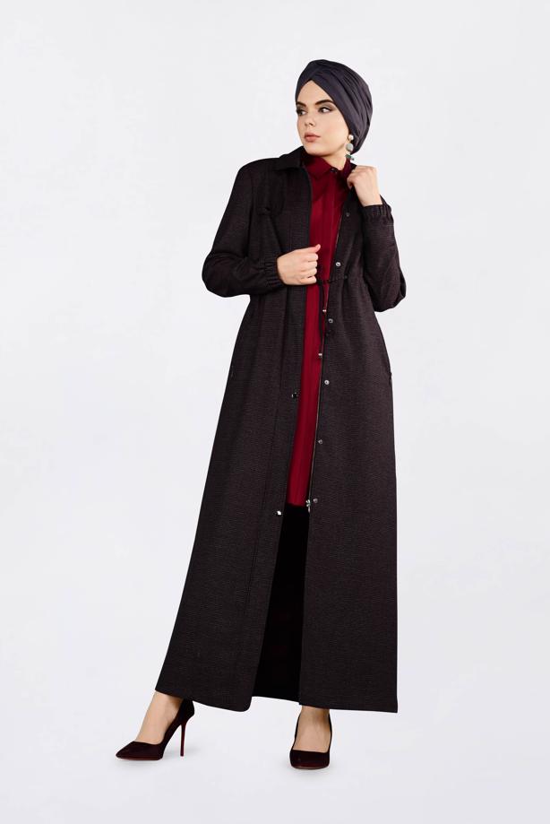 Tesettür giyim MÜRDÜM GİZLİ ÇITÇIT VE FERMUARLI PARDESÜ 1358 - TRENDTESETTÜR