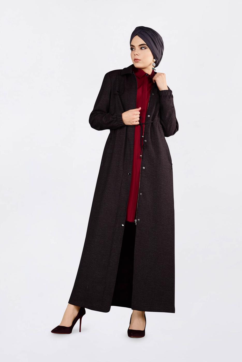 Tesettür giyim MÜRDÜM GİZLİ ÇITÇIT VE FERMUARLI PARDESÜ 1358