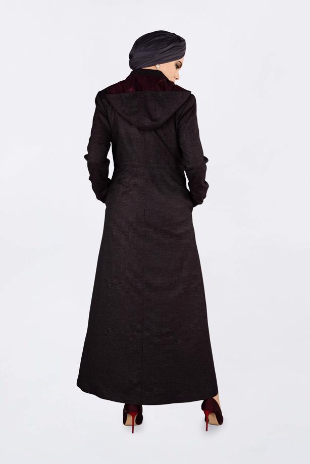 Tesettür giyim MÜRDÜM GİZLİ ÇITÇIT VE FERMUARLI PARDESÜ 1358 - TRENDTESETTÜR