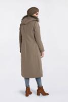 Tesettür giyim KAHVE KAPÜŞONU KÜRKLÜ ÇITÇITLI PARKA 9761