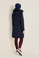 Tesettür giyim LACİVERT BELİ BÜZGÜLÜ KAPÜŞONLU PARKA 9779 