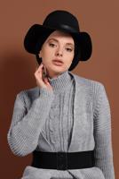 Hijab clothing GREY KNIT DRESS SUIT 0501 