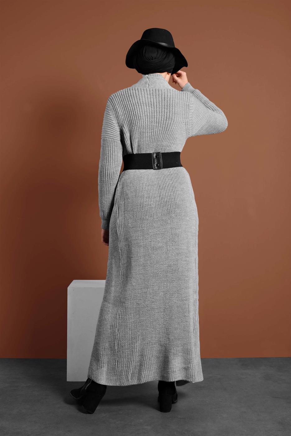 Hijab clothing GREY KNIT DRESS SUIT 0501 