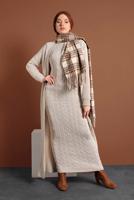 Hijab clothing BEIGE KNIT DRESS SUIT 0501 