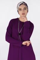 Tesettür giyim MOR BİSİKLET YAKA 2&prime;Lİ PANTOLON TAKIM 4561