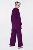 Tesettür giyim MOR BİSİKLET YAKA 2&prime;Lİ PANTOLON TAKIM 4561