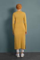 Tesettür giyim SARI YIRTMAÇLI TRİKO TUNİK 0921-1