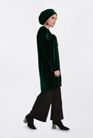 Tesettür giyim YEŞİL KOLLARI VE OMUZLARI VOLANLI TUNİK 4789-1