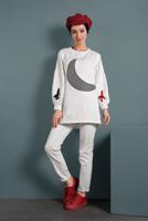 Vêtements hijab CRÈME TUNIQUE À MANCHES NOUÉ 0020 