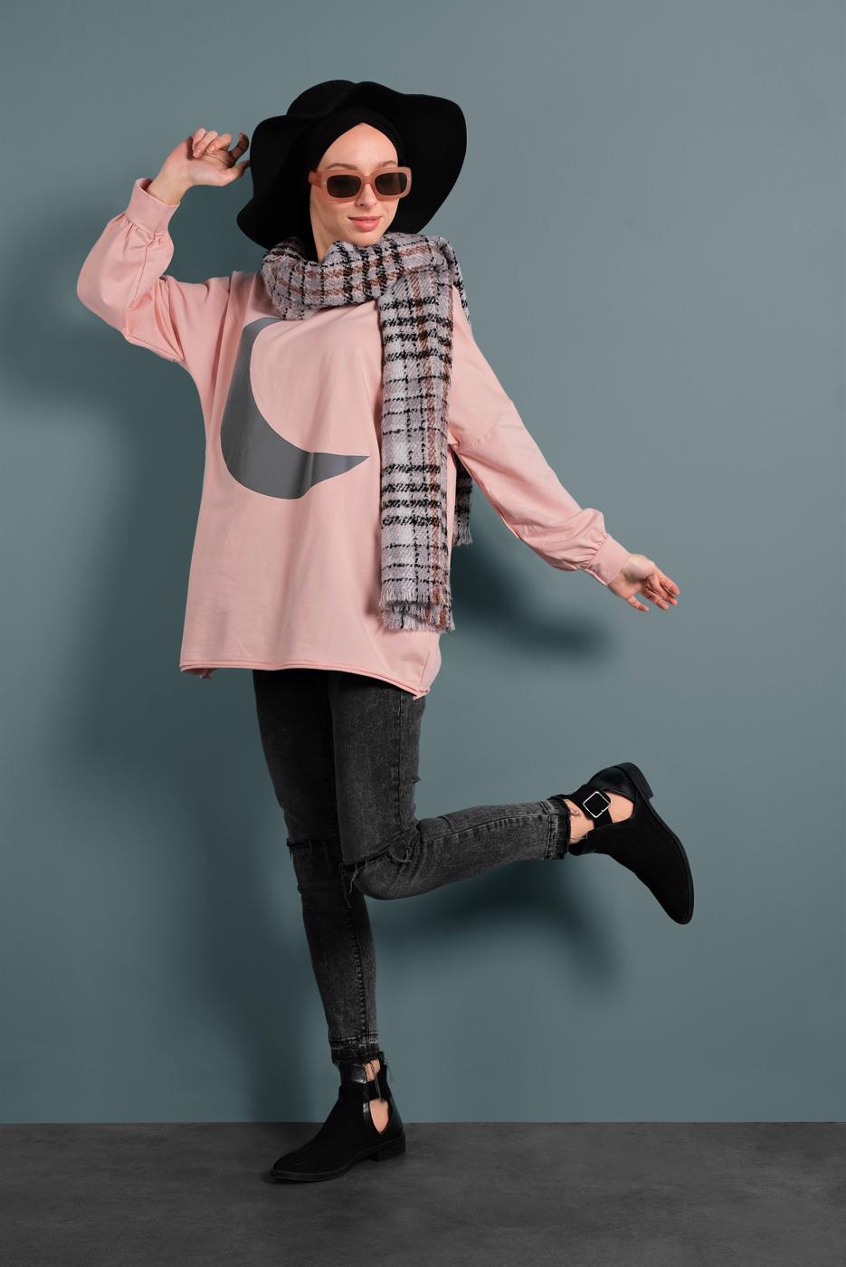 Hijab clothing POWDER TIE-SLEEVES TUNIC 0020 