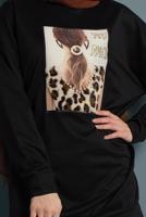 Vêtements hijab NOIR TUNIQUE SPORT IMPRIMÉE 167