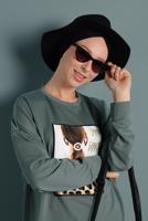 Tesettür giyim YEŞİL BASKILI EŞOFMAN TUNİK 167