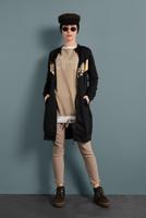 Tesettür giyim BEJ YAZI DETAYLI RENKLİ TUNİK 237