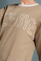 Tesettür giyim BEJ YAZI DETAYLI RENKLİ TUNİK 237