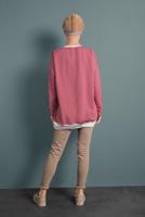 Tesettür giyim PEMBE YAZI DETAYLI RENKLİ TUNİK 237