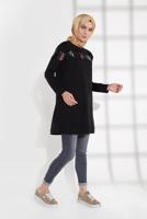 Tesettür giyim SİYAH PAMUKLU PUL DETAYLI EŞOFMAN TUNİK 0302