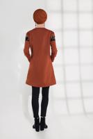 Tesettür giyim TABA PAMUKLU PUL DETAYLI EŞOFMAN TUNİK 0302