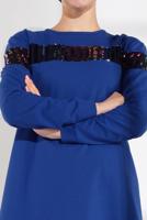 Tesettür giyim LACİVERT PAMUKLU PUL DETAYLI EŞOFMAN TUNİK 0302