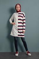 Vêtements hijab ROUGE TUNIQUE SPORT À RAYURES 497