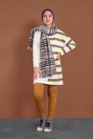 Vêtements hijab JAUNE TUNIQUE SPORT À RAYURES 497