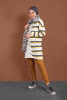 Vêtements hijab JAUNE TUNIQUE SPORT À RAYURES 497