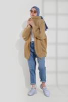 Vêtements hijab BRUN VESTE EN COTON À PEAU-DE-MOUTON 0502