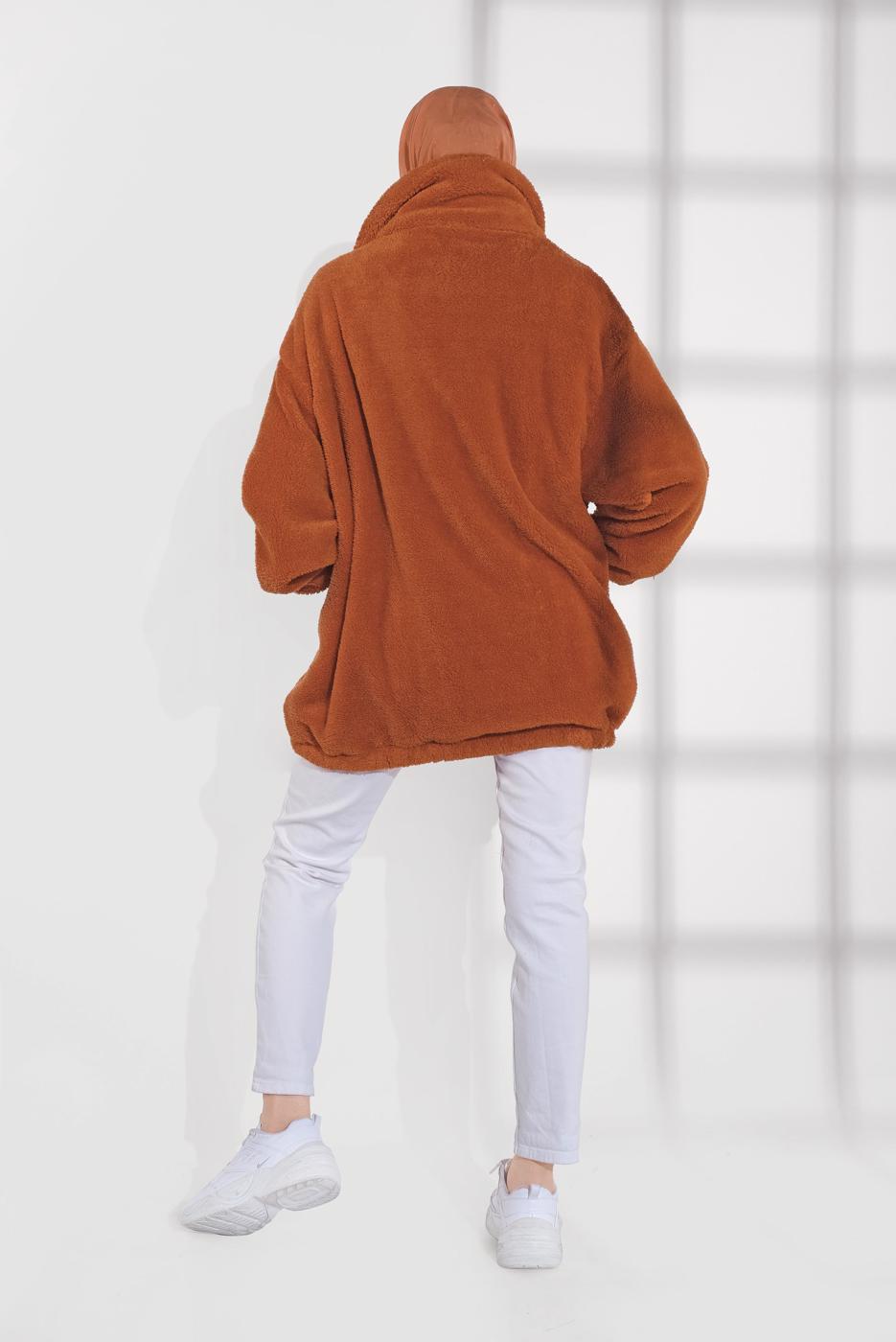 Hijab clothing BROWN SHERPA COTTON JACKET 0502