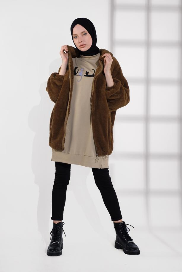 Hijab clothing  SHERPA COTTON JACKET 0502 - TRENDTESETTÜR