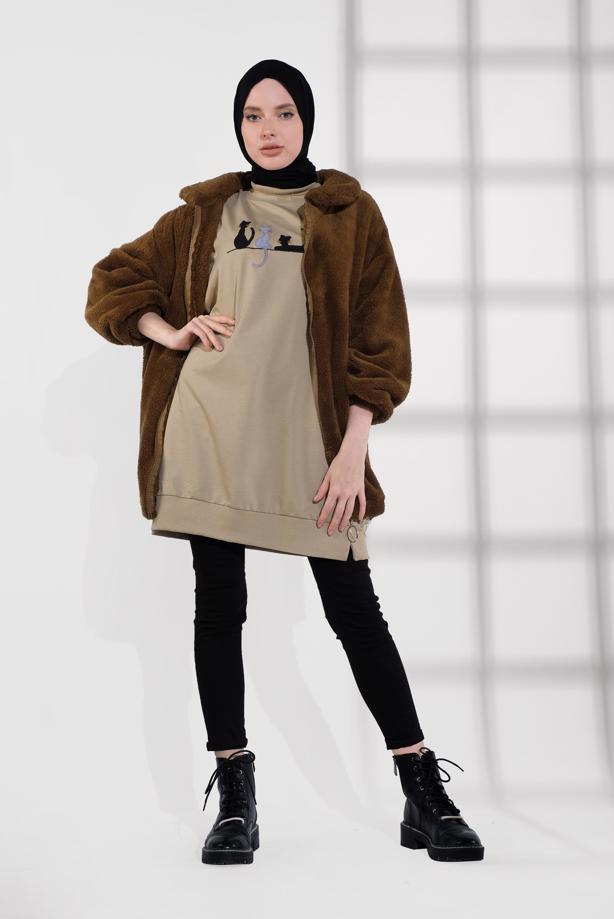 Hijab clothing  SHERPA COTTON JACKET 0502 - TRENDTESETTÜR