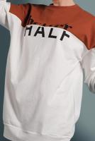 Tesettür giyim KAHVE ÇİFT RENKLİ YAZI DETAYLI TUNİK 537