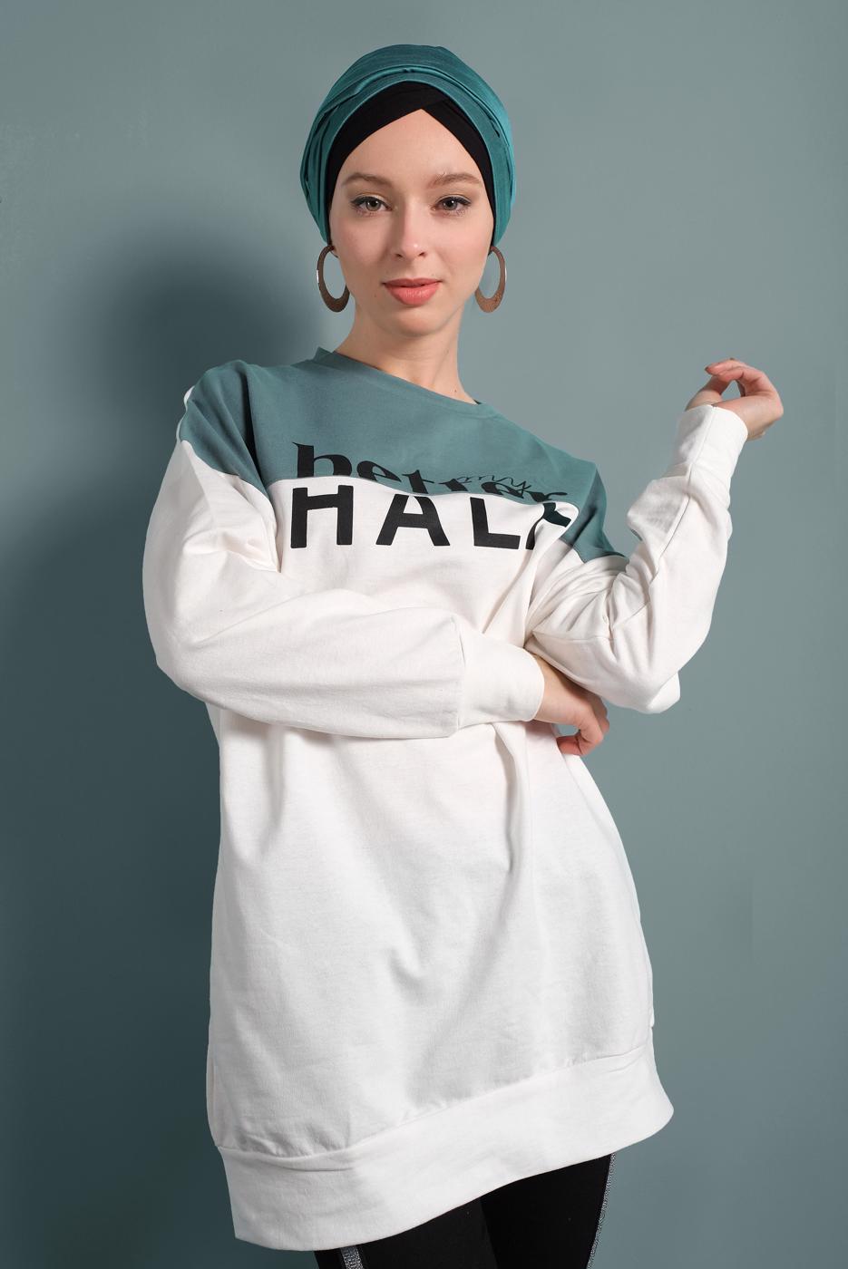 Hijab clothing GREEN DOUBLE-COLORED TUNIC 537 