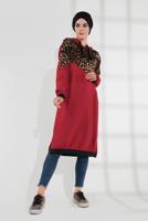 Vêtements hijab ROUGE SURVÊTEMENT À IMPRIMÉ AVEC CAPUCHE 635 