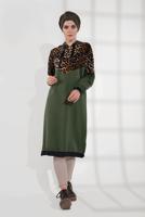 Vêtements hijab KAKI SURVÊTEMENT À IMPRIMÉ AVEC CAPUCHE 635 