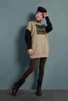 Tesettür giyim BEJ TAŞLI EŞOFMAN TUNİK 647