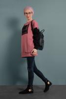 Tesettür giyim PEMBE TAŞLI EŞOFMAN TUNİK 647