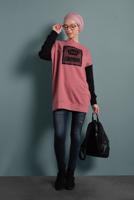 Tesettür giyim PEMBE TAŞLI EŞOFMAN TUNİK 647