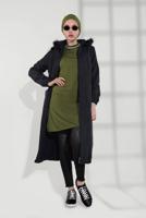 Hijab clothing KHAKI SPARKLY CREW-NECK TUNIC 0712