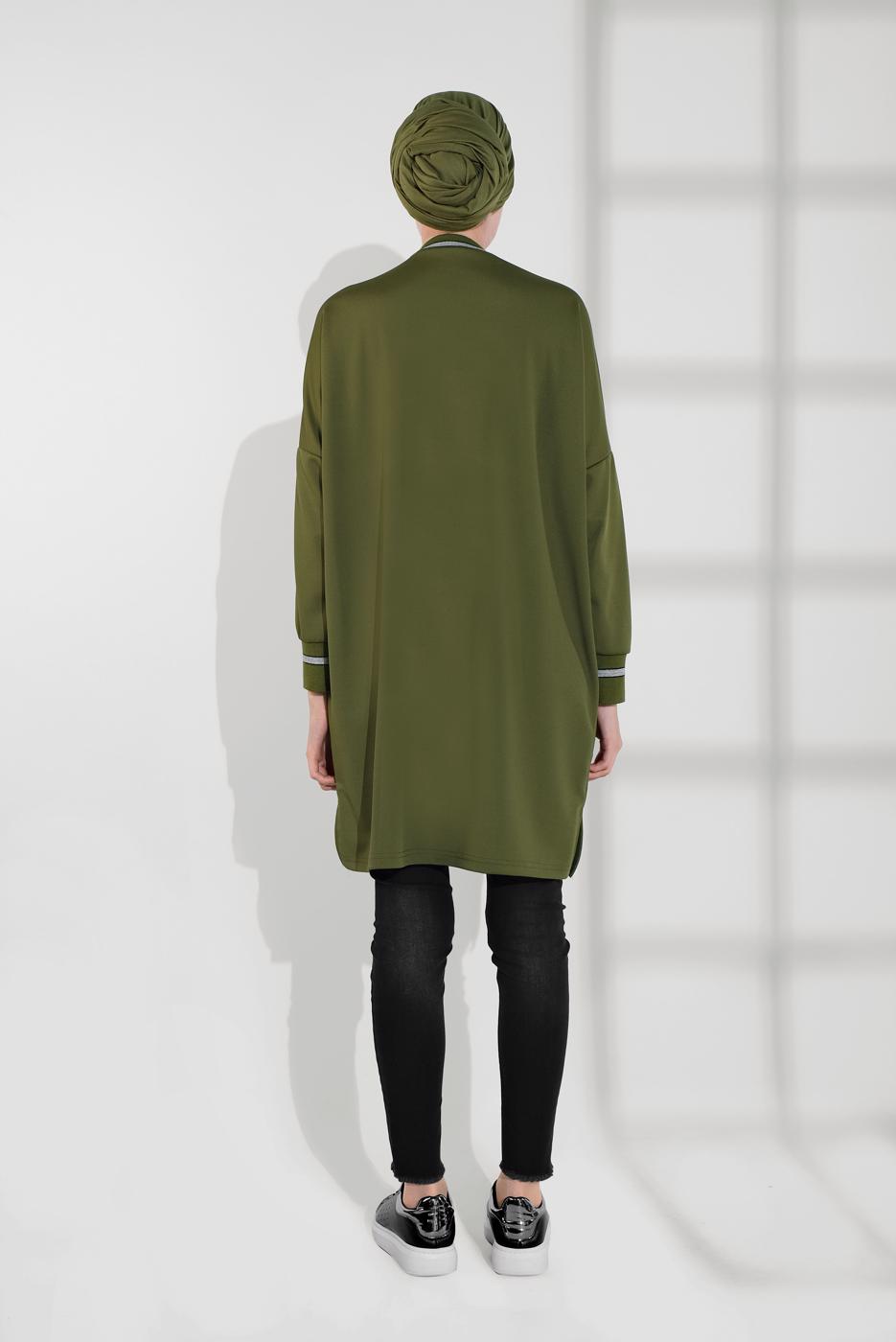 Hijab clothing KHAKI SPARKLY CREW-NECK TUNIC 0712