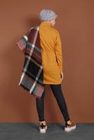 Tesettür giyim TURUNCU BELİ BÜZGÜLÜ TUNİK 937