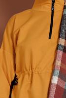 Tesettür giyim TURUNCU BELİ BÜZGÜLÜ TUNİK 937