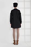 Tesettür giyim SİYAH ÜÇ BOYUTLU FİYONK DETAYLI PENYE TUNİK 1655 