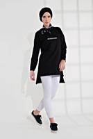 Hijab clothing BLACK COTTON PRINTED TUNIC 2300 