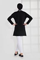 Hijab clothing BLACK COTTON PRINTED TUNIC 2300 