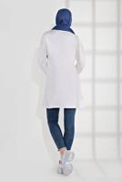 Vêtements hijab CRÈME TUNIQUE EN COTON À IMPRIMÉE 2300 