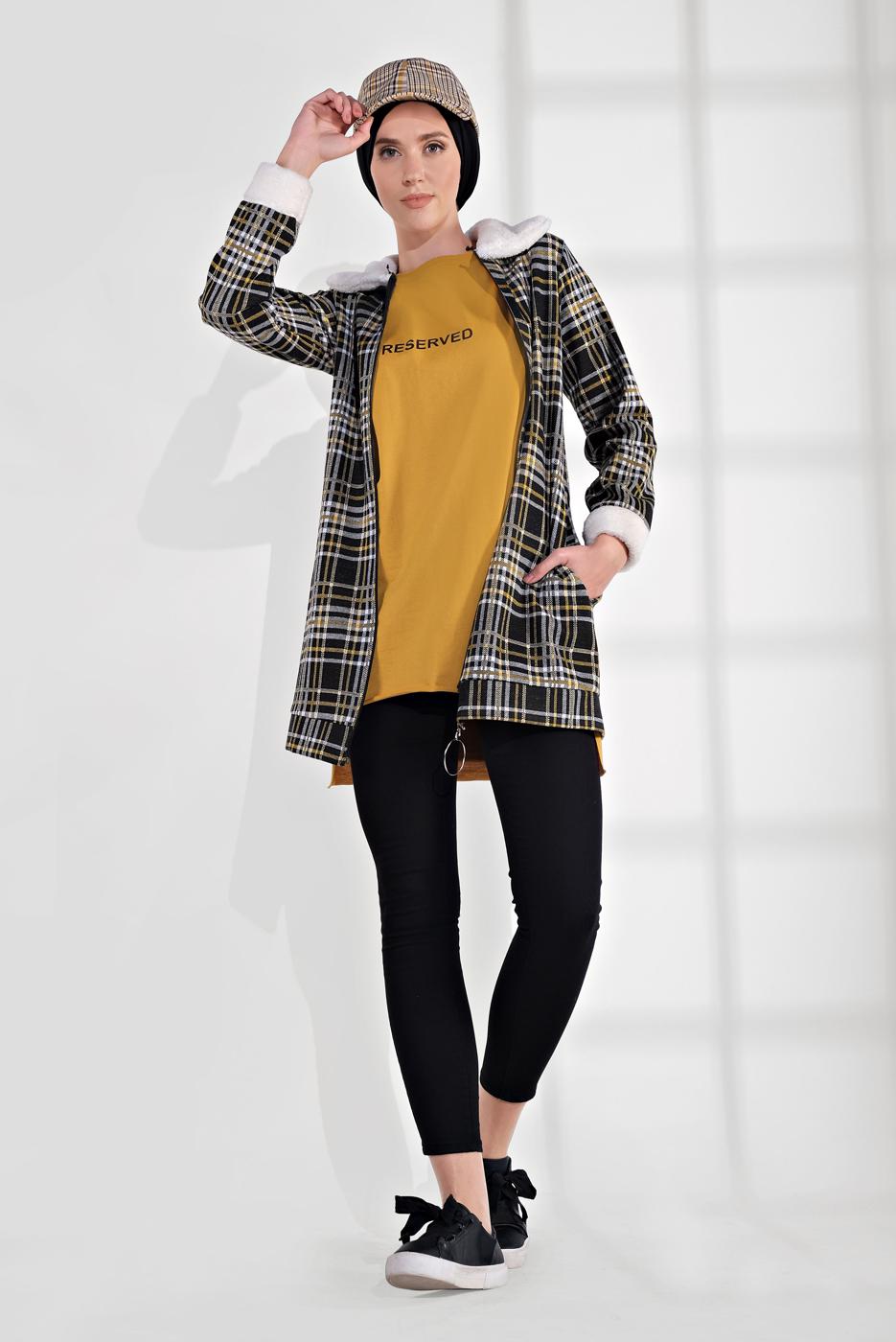 Vêtements hijab ORANGE TUNIQUE EN COTON À IMPRIMÉE 2300 