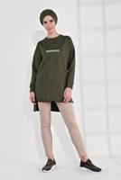 Hijab clothing KHAKI COTTON PRINTED TUNIC 2300 